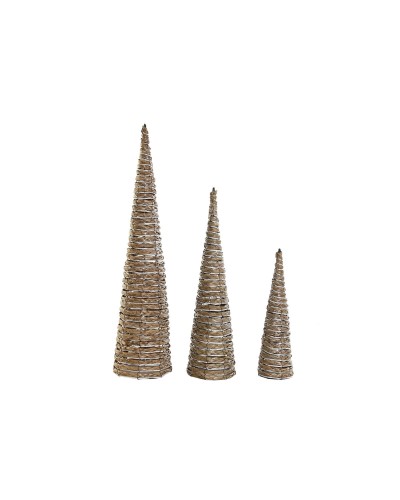 DKD Home Decor Natural White Christmas Decoration 80 cm, Set of 3
